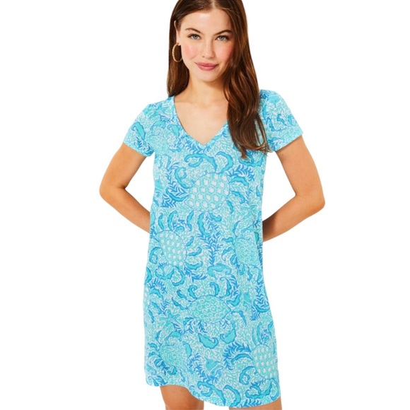 *NWT* Lilly Pulitzer Etta V-Neck Short Sleeve Dress Resort White Goombay Grooves - Picture 15 of 16